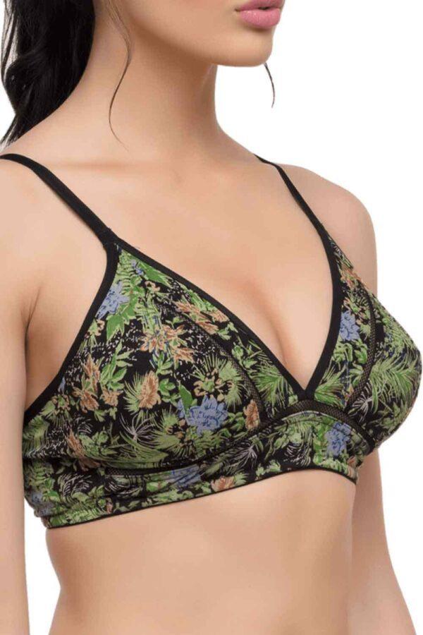 Organic Cotton Antimicrobial Lightly Padded Non-wired Bralette-ISB081