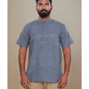 Steel Grey Handloom Kurta