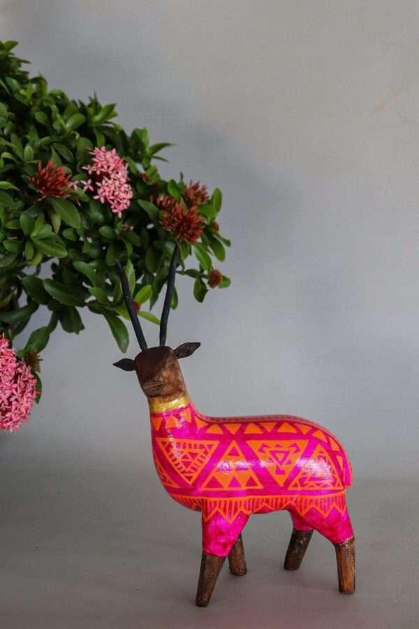 Dancing Deer Hand Painted Animal Figurine