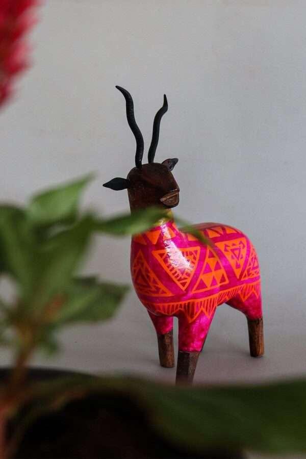 Dancing Deer Hand Painted Animal Figurine - Image 2