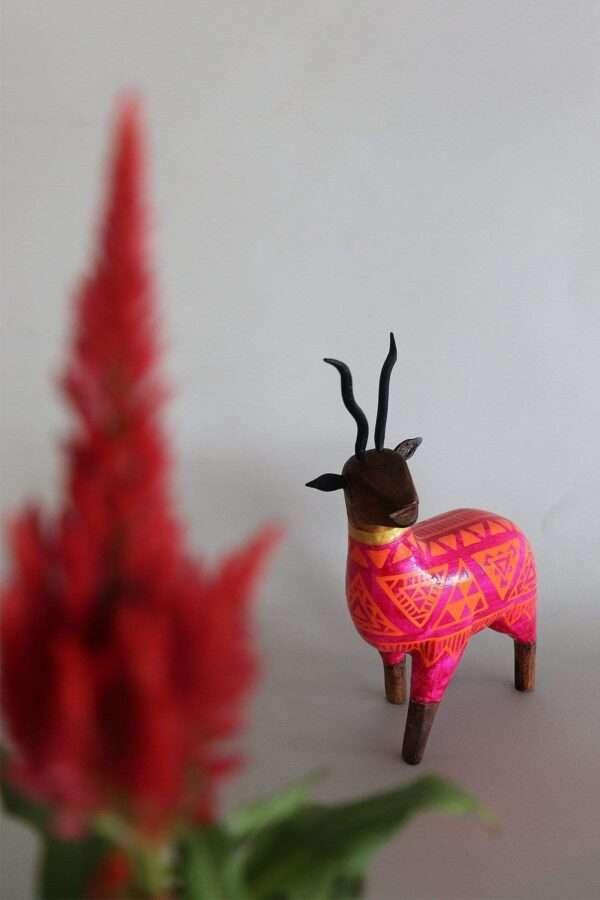 Dancing Deer Hand Painted Animal Figurine - Image 3