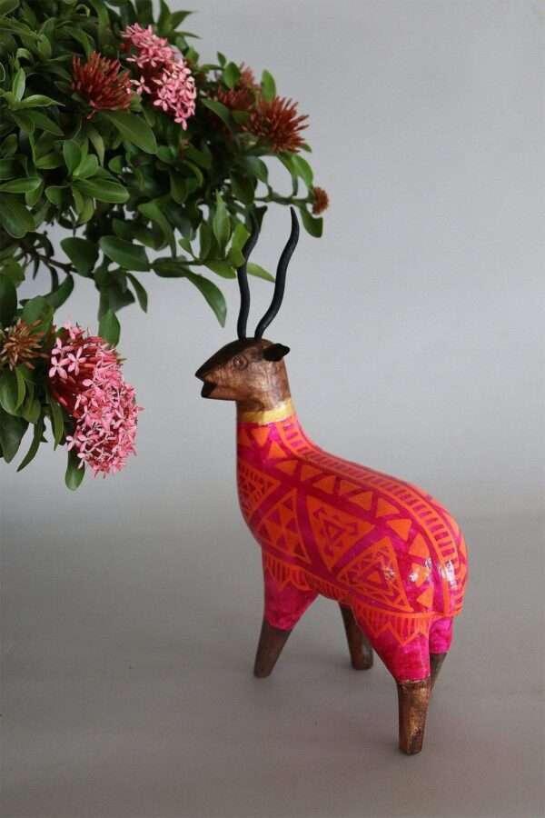 Dancing Deer Hand Painted Animal Figurine - Image 4