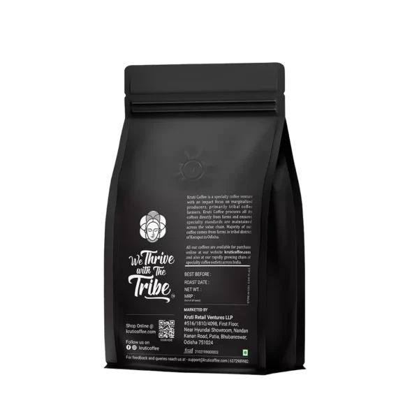 Kruti Coffee - Kalinga Gold ( 100% Arabica Coffee Beans, Dark Roast, 250 Gm) - Image 2