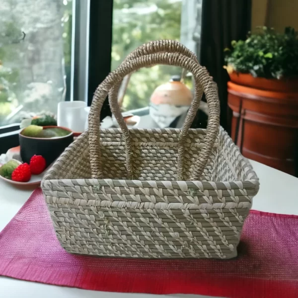 Handcrafted Sabai Grass Hamper Basket