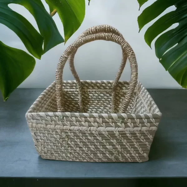 Handcrafted Sabai Grass Hamper Basket - Image 3