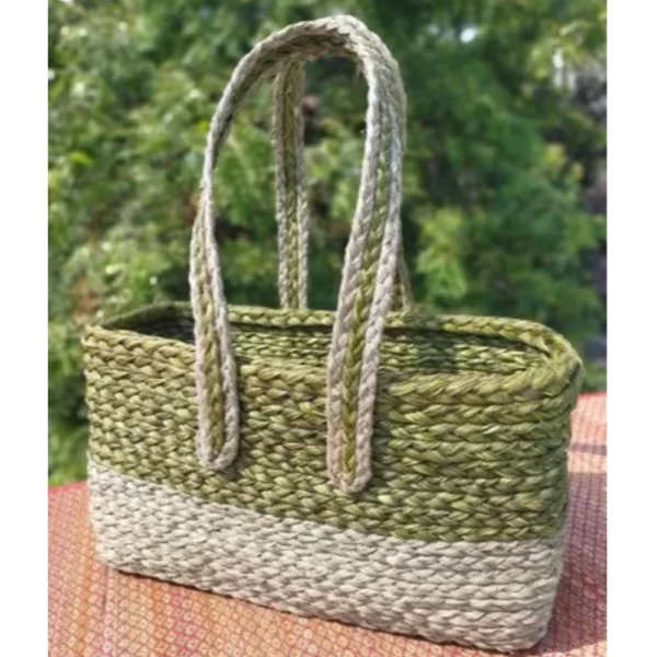 Handwoven Light Green Sabai Grass Bag