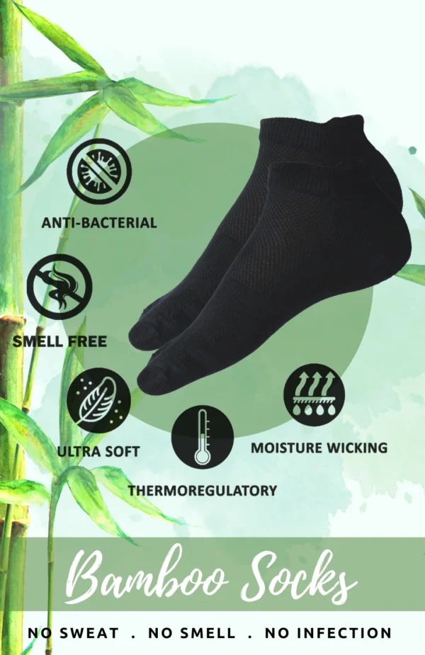 Bamboo Fabric Ankle Length Socks Pack of 2 - Image 3