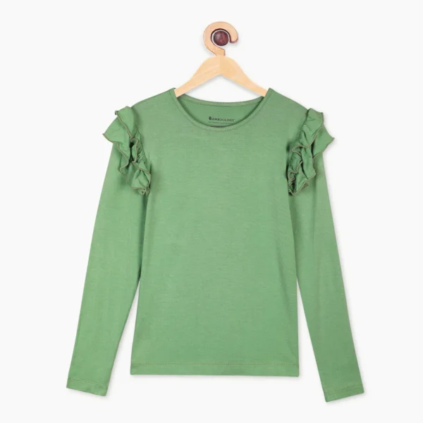 Girl's Ruffled Shoulder Top