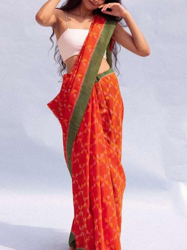 Orange Gumdrop Saree