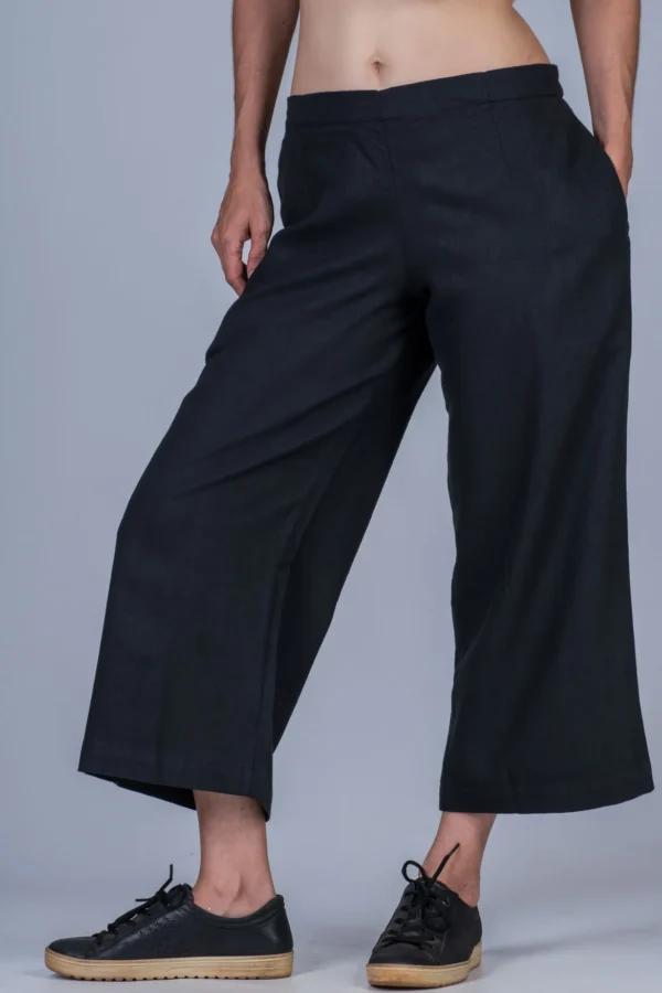 Black Khadi Pants - NILA - Image 2