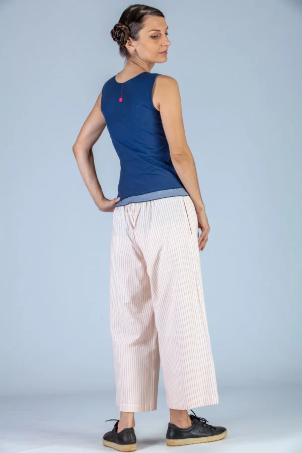 Red striped Organic cotton Pants - NILA - Image 3