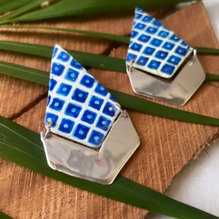 Chequered Hand Painted Earrings