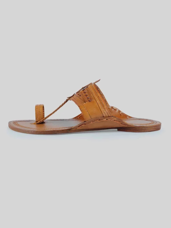 Kolhapuri Men's Adorn Chappal Tan - Image 4