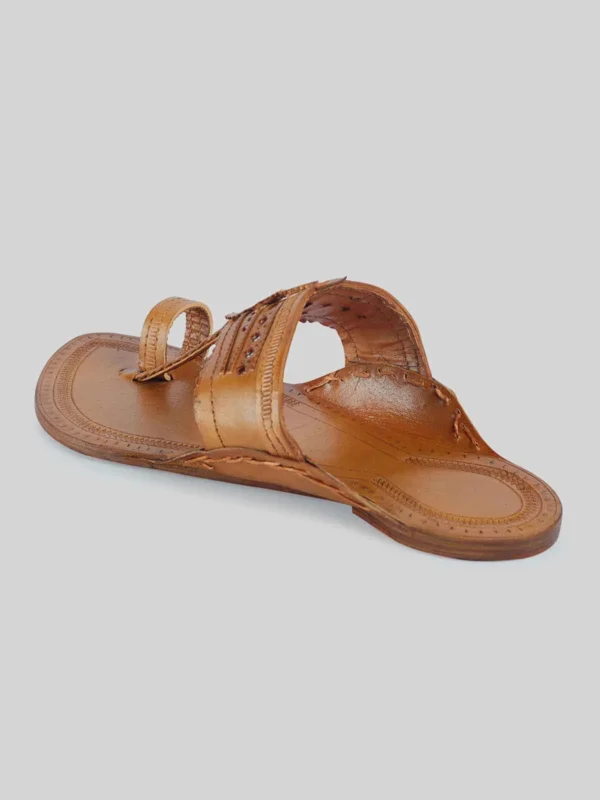 Kolhapuri Men's Adorn Chappal Tan - Image 3