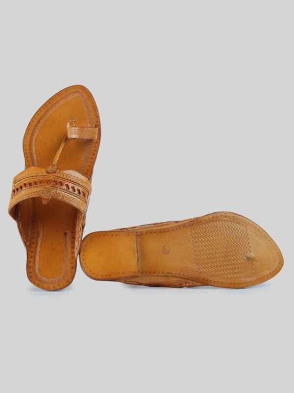 Kolhapuri Men's Enterlace Chappal Tan - Image 2