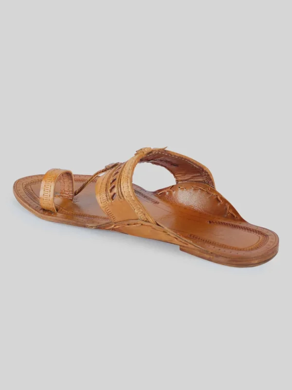 Kolhapuri Men's Enterlace Chappal Tan - Image 4