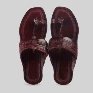 Dark Brown Stripes Chappal