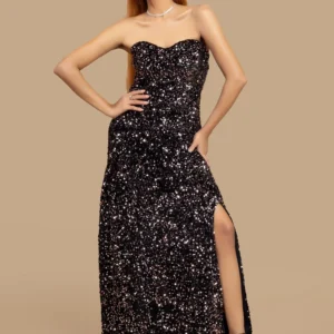 Blue Velvet Sequin Dress