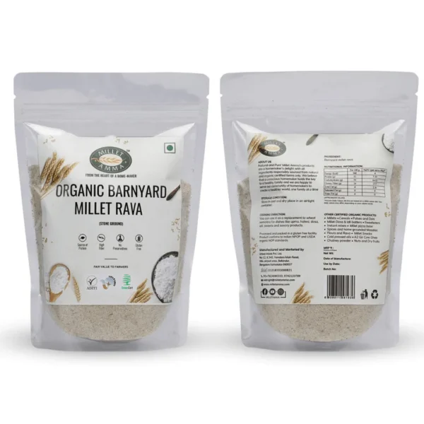 Siridhanya Millets Rava Combo Pack of 5 (2.5Kg - Each 500g) | Positive Millets due to its balanced Nutritional Profile | Kodo Millet Rava +Foxtail Millet Rava + Browntop Millet Rava + Little Millet Rava + Barnyard Rava - Image 3