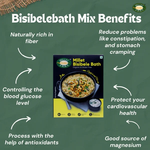 Millet Bisibele Bath Mix Organic 250gm - Image 3