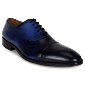 Men Blue Leather Shoe