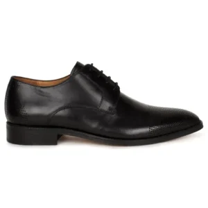 Men Black Genuine Leather Shoes