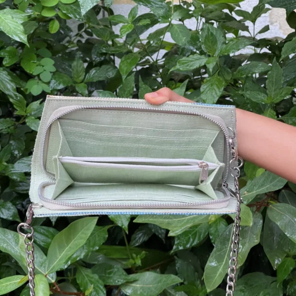 Silver Light Green with Golden tinged Trapeze Clutch (TC0724-020) PS_W - Image 2