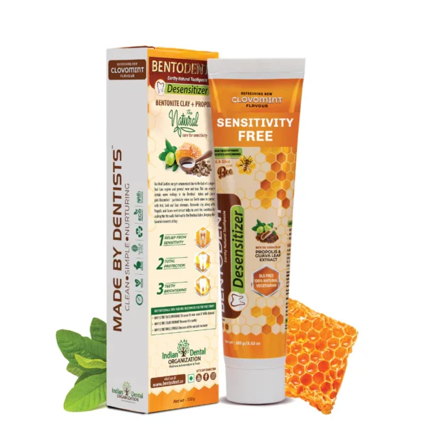 BENTODENT TOOTHPASTE - DESENSITIZER NATURAL SENSITIVITY RELIEF TOOTHPASTE WITH CLOVE AND MINT - 100 GM