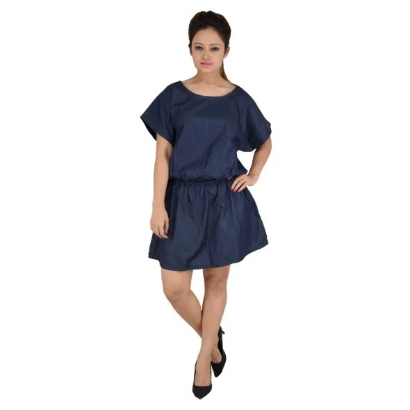 Denim Short Dress in Classic Indigo Colour